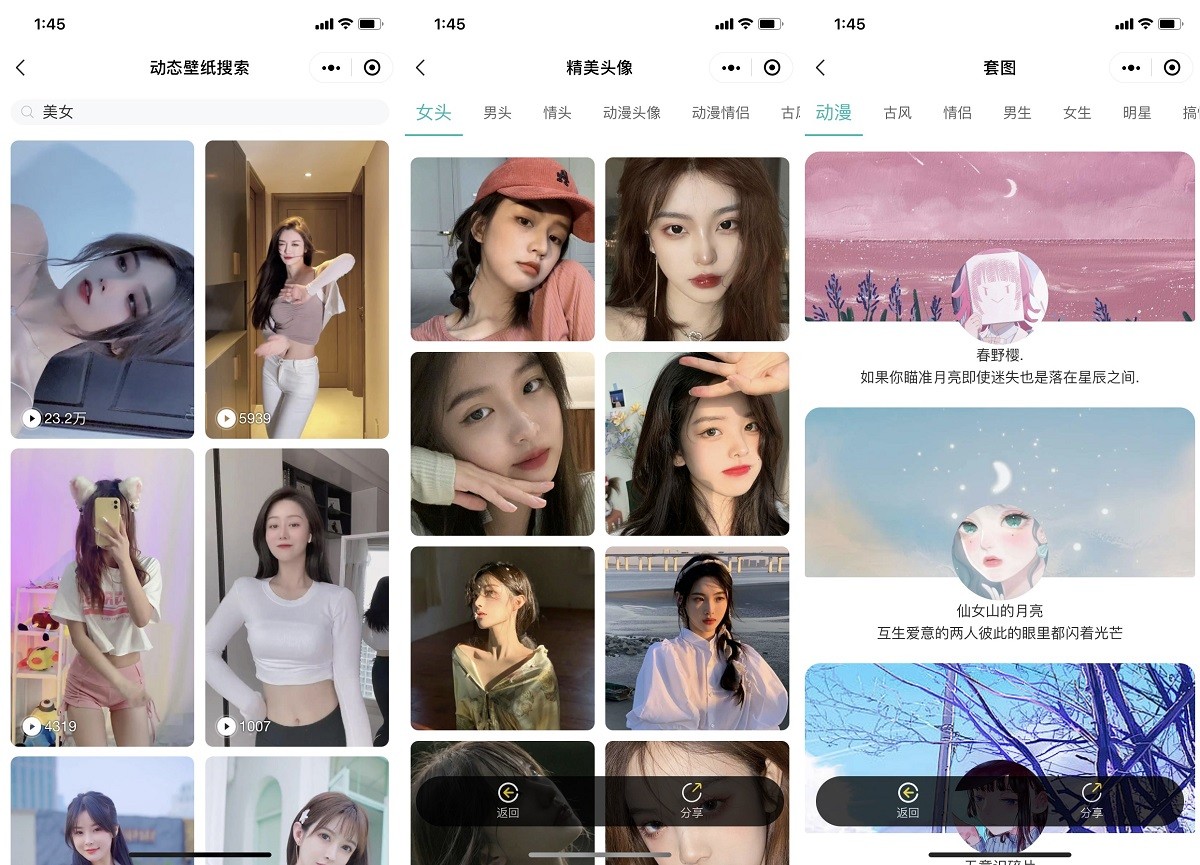 图片[2]-好看UI云开发壁纸小程序模板-壹元库