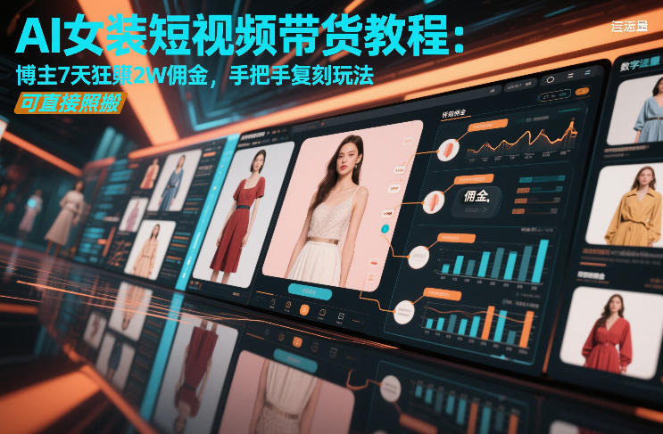 AI女装短视频带货教程：博主7天狂賺2W佣金，手把手复刻玩法，可直接照搬-壹元库